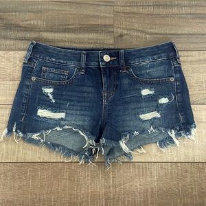 Express size 0 frayed jean shorts